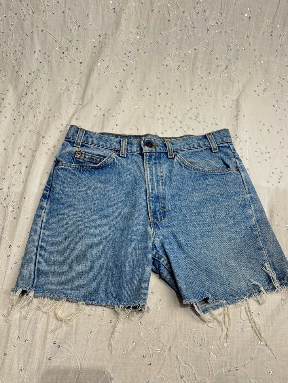 Vintage Levi’s Orange Tab Cutoff Shorts | Made in USA | High Rise Denim | 32